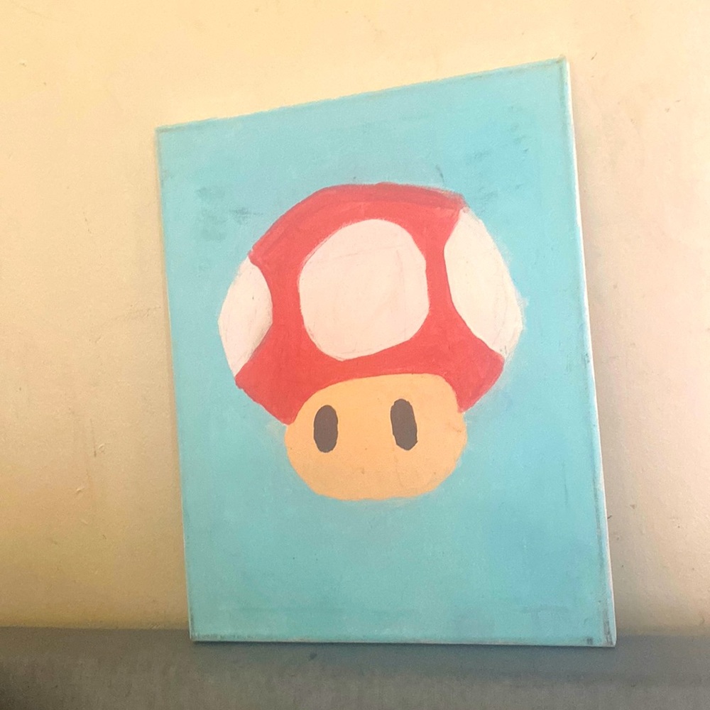 Super Mario painting toad